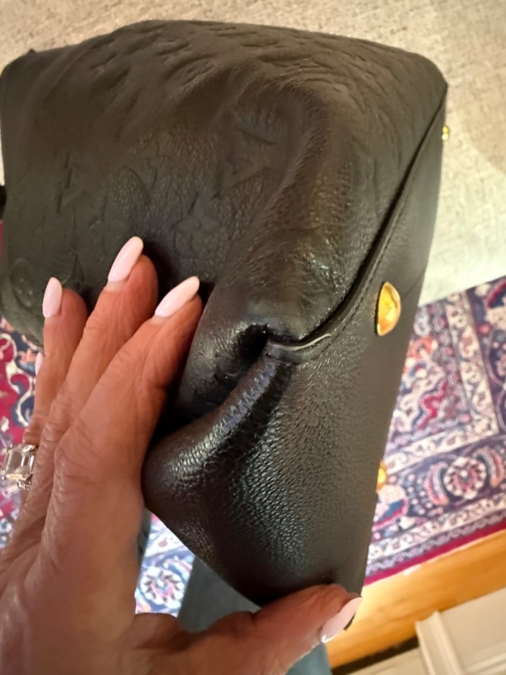 LOUIS VUITTON BLACK MAIDA HOBO BAG w/ VIOLET BLUE INTERIOR-NOW on SALE! - Picture 14 of 16